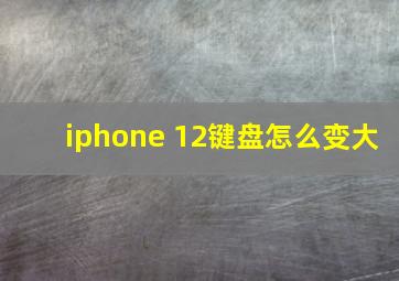 iphone 12键盘怎么变大